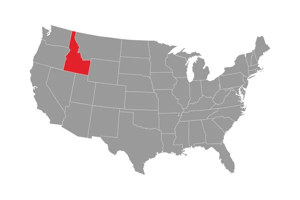 Karte Des Staates Idaho Vektorillustration — Stockvektor