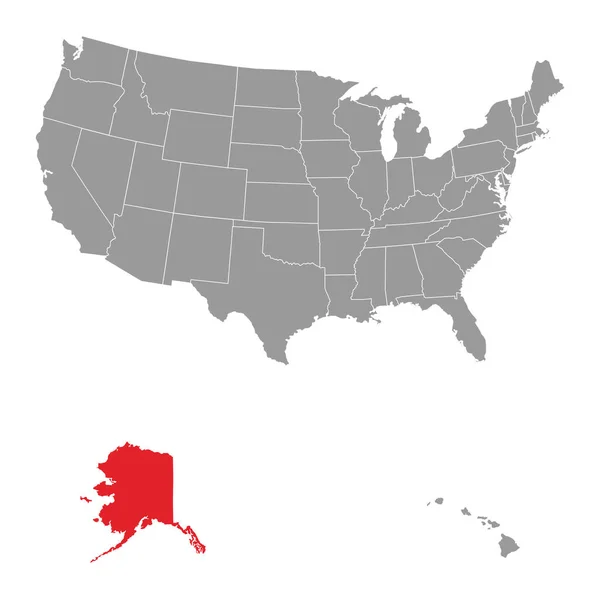 Карта Штата Аляска Векторная Иллюстрация — стоковый вектор