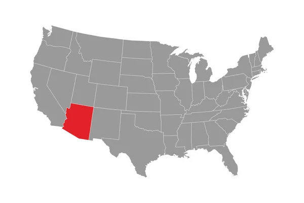 Mappa Statale Dell Arizona Illustrazione Vettoriale — Vettoriale Stock