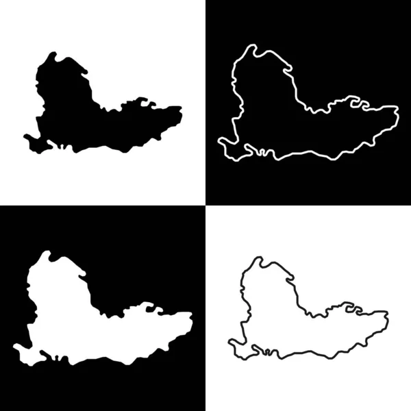 Ensemble Carte Sud Est Angleterre Royaume Uni Illustration Vectorielle — Image vectorielle