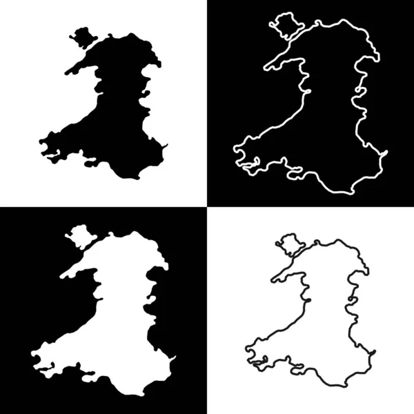 ウェールズ 英国地域地図のセット ベクターイラスト — ストックベクタ