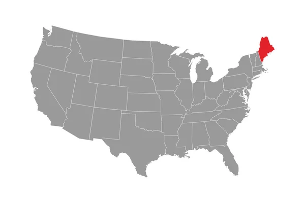 Карта Штату Мен Приклад Вектора — стоковий вектор