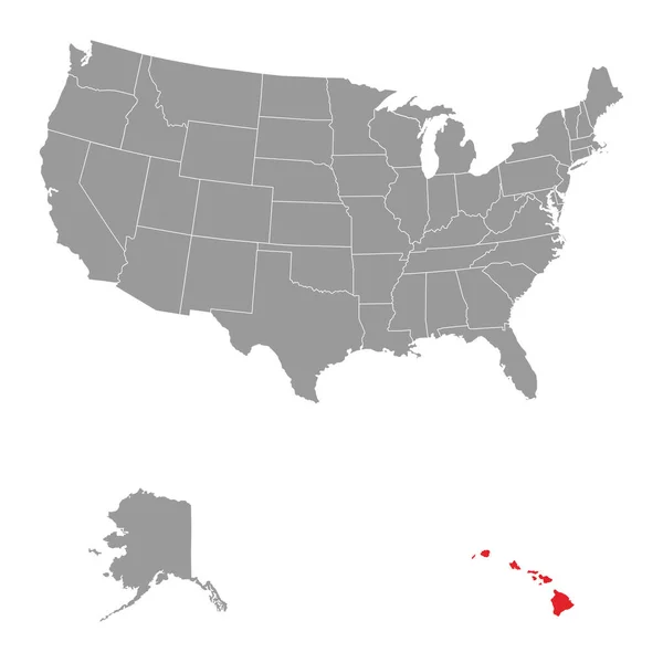 Carte État Des Îles Hawaï Illustration Vectorielle — Image vectorielle