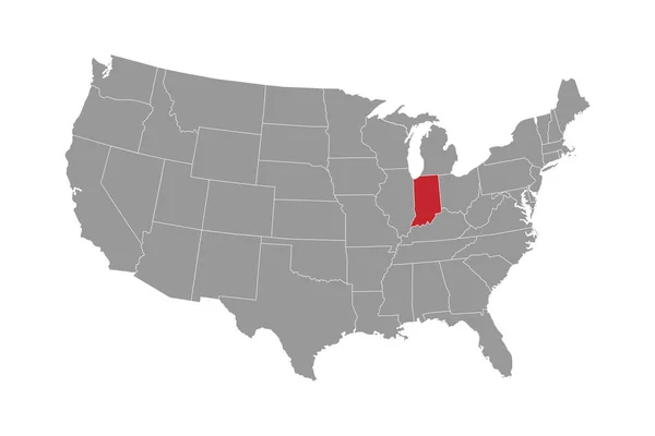 Indiana Eyalet Haritası Vektör Illüstrasyonu — Stok Vektör