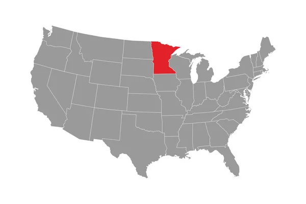 Mapa Estatal Minnesota Ilustración Vectorial — Vector de stock