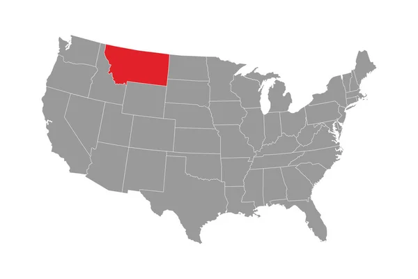Mapa Estatal Montana Ilustración Vectorial — Vector de stock