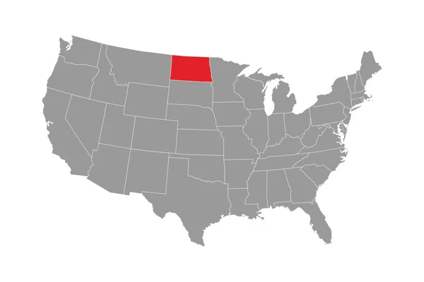 Mapa Estatal Dakota Del Norte Ilustración Vectorial — Archivo Imágenes Vectoriales