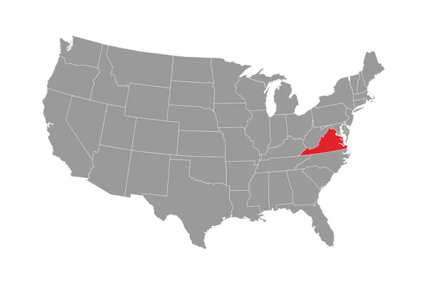 バージニア州の地図だ ベクターイラスト — ストックベクタ