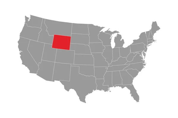 Wyomingská Státní Mapa Vektorová Ilustrace — Stockový vektor