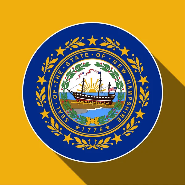 New Hampshire State Flag Vector Illustration — ストックベクタ