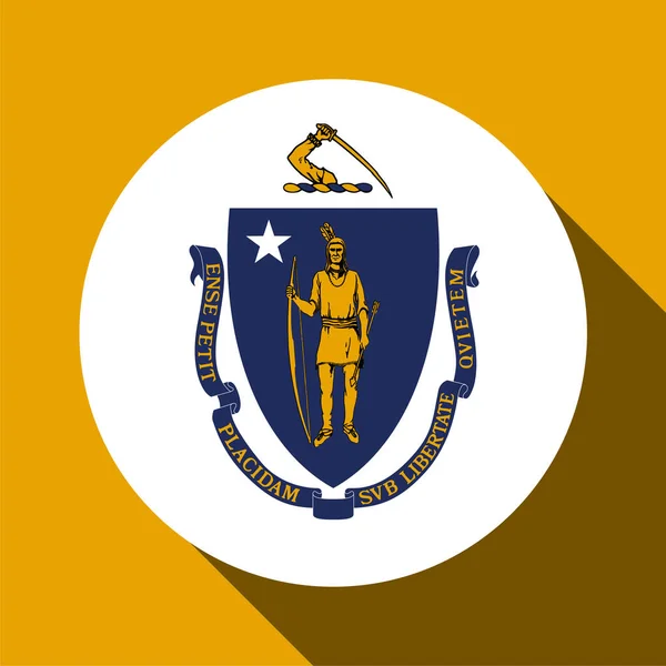 Massachusetts State Flag Vector Illustration — 스톡 벡터