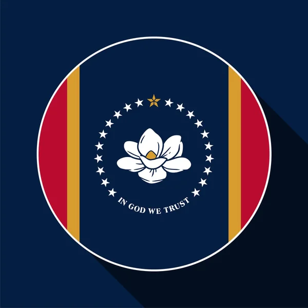 Mississippi State Flag Vector Illustration — Vector de stock