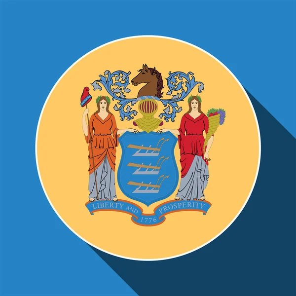 New Jersey State Flag Vector Illustration — Vettoriale Stock