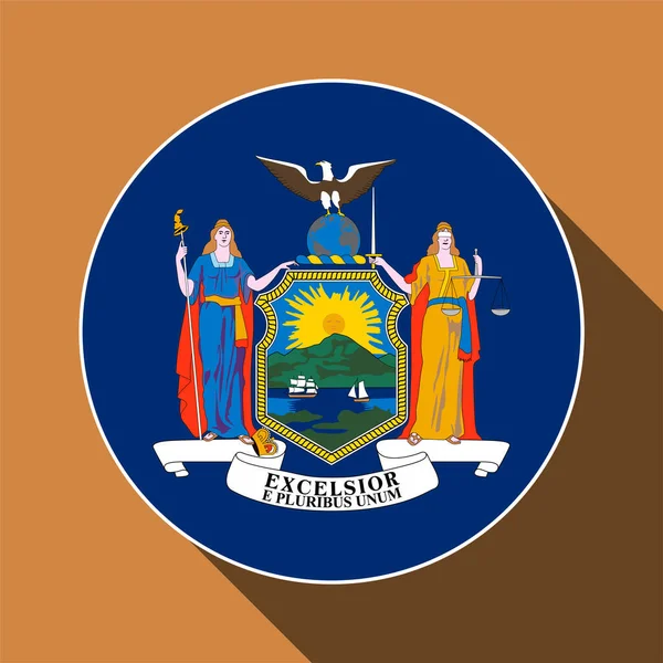 New York State Flag Vector Illustration — Vettoriale Stock