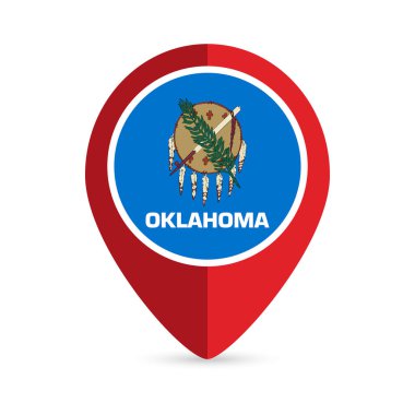 Oklahoma eyaletinin bayrağını gösteren bir işaret. Vektör illüstrasyonu.