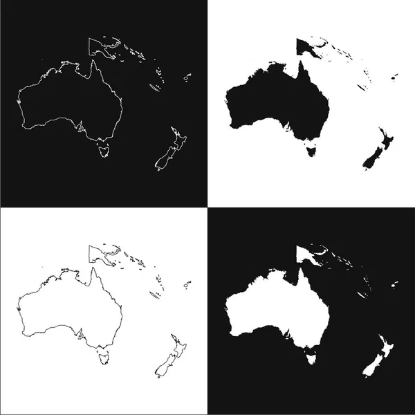 Australien Och Oceanien Kartuppsättning — Stock vektor