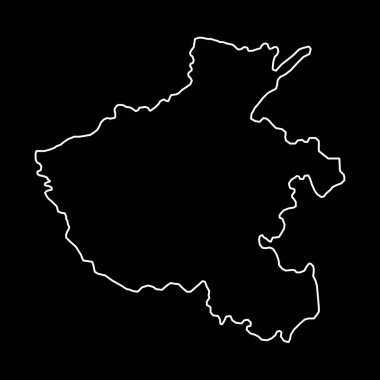 Henan eyalet haritası, Çin idari bölümleri. Vektör illüstrasyonu.