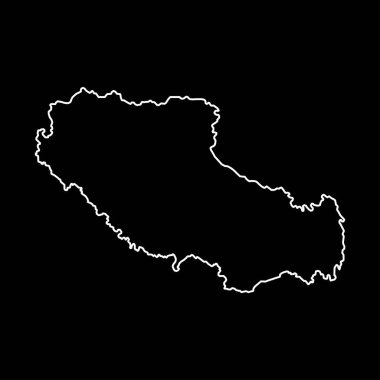 Tibet ya da Xizang Özerk Bölgesi haritası, Çin 'in idari bölümleri. Vektör illüstrasyonu.