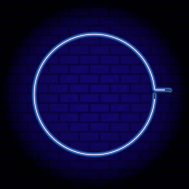 Neon mermisi duvarda. Vektör illüstrasyonu.