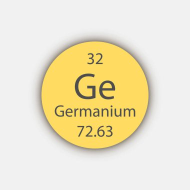 Germanyum sembolü. Periyodik tablonun kimyasal elementi. Vektör illüstrasyonu.