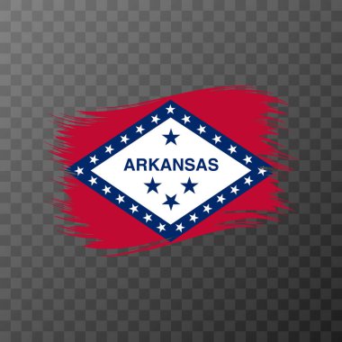 Arkansas bayrağı şeffaf arka planda fırça stilinde. Vektör illüstrasyonu.
