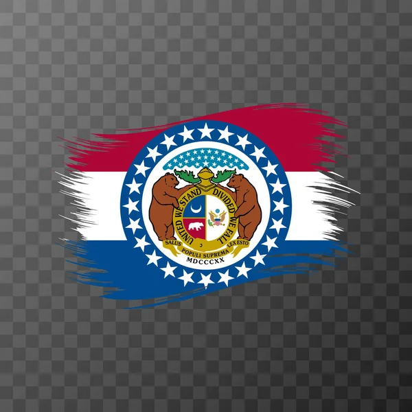 Missouri Státní Vlajka Stylu Štětce Průhledném Pozadí Vektorová Ilustrace — Stockový vektor