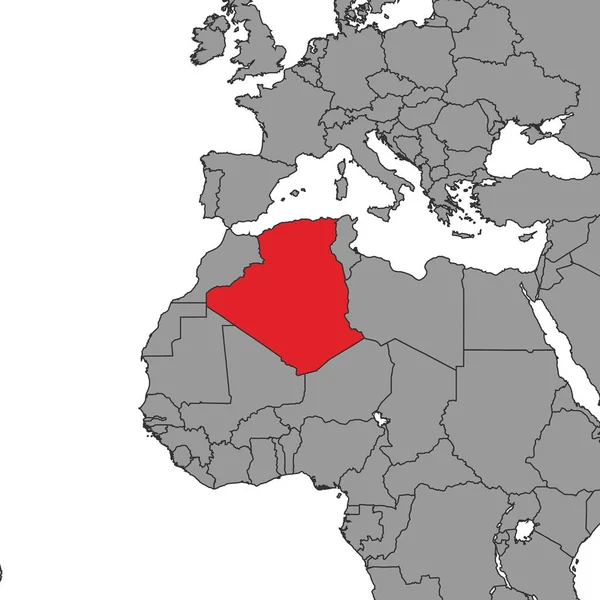 Pin Map Algéria Zászló Világtérképen Vektorillusztráció — Stock Vector