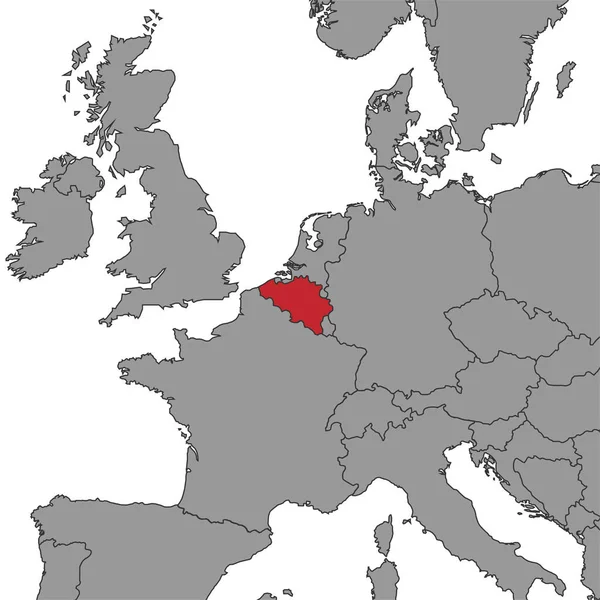 Bélgica Mapa Mundo Ilustração Vetorial —  Vetores de Stock