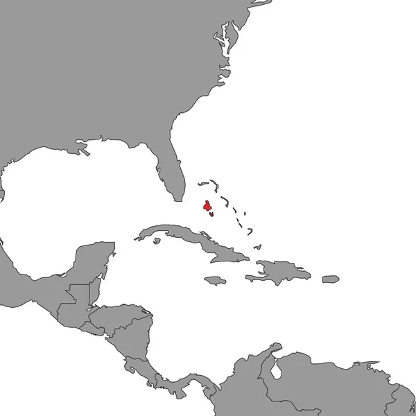 Bahamák Világtérképen Vektorillusztráció — Stock Vector