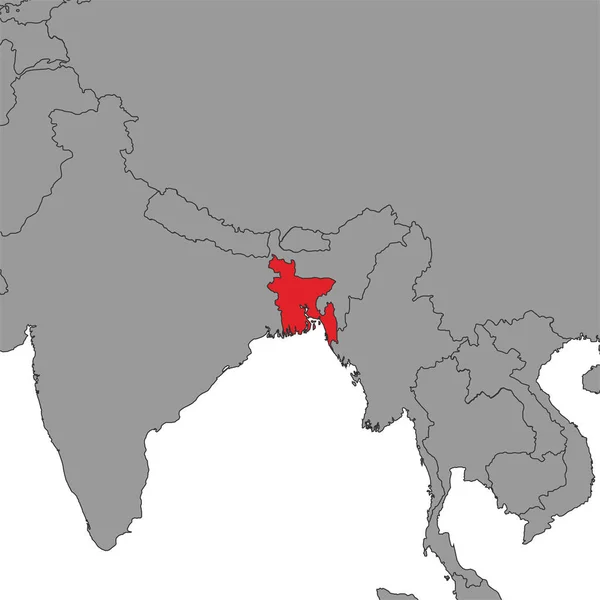 Banglades Világtérképen Vektorillusztráció — Stock Vector