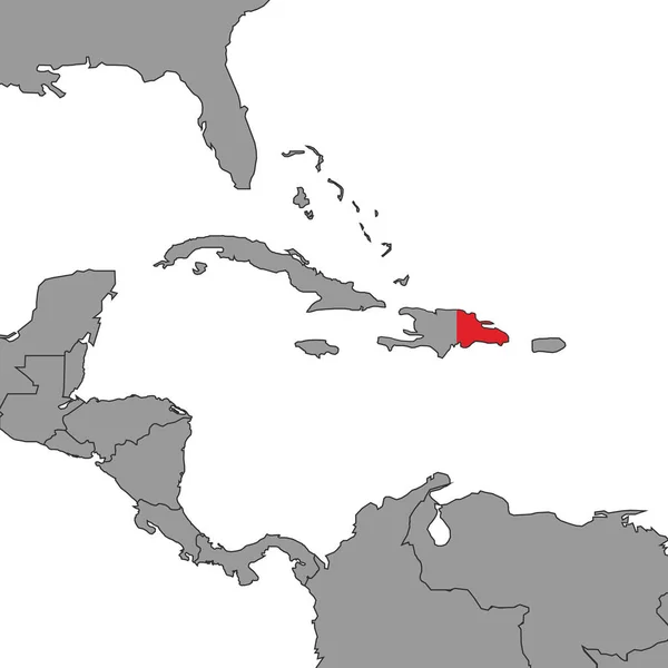 Dominikai Köztársaság Világtérképen Vektorillusztráció — Stock Vector