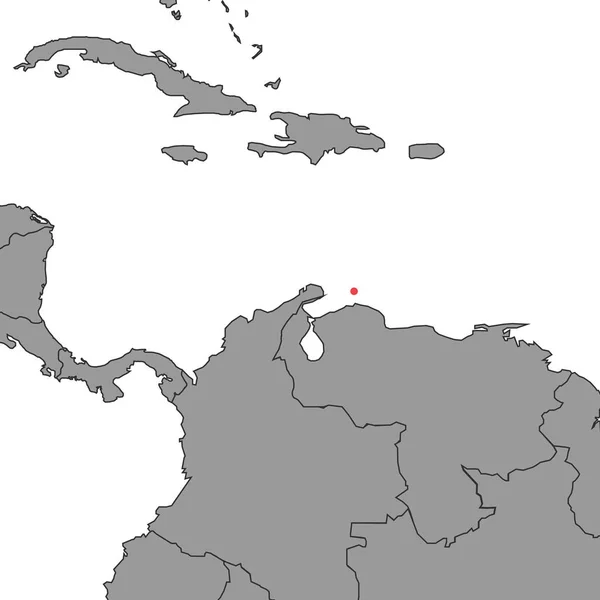 世界地图上的库拉索岛 矢量说明 — 图库矢量图片