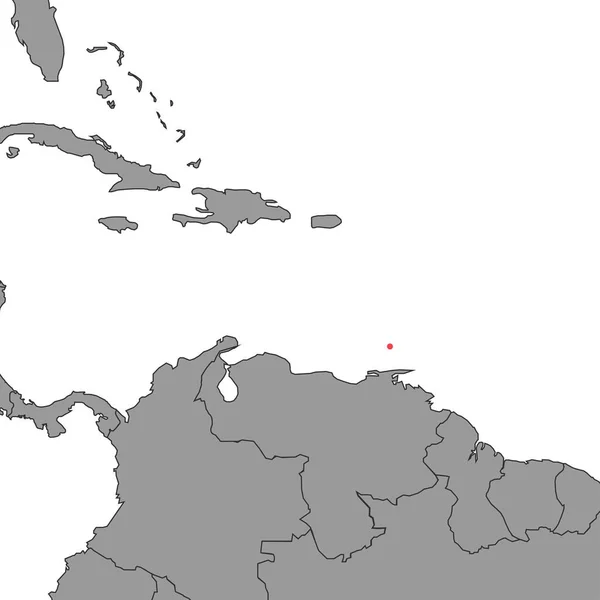 Grenada Mapě Světa Vektorová Ilustrace — Stockový vektor