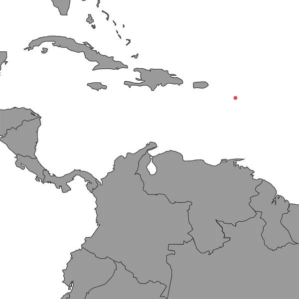 世界地図上のグアドループ ベクターイラスト — ストックベクタ