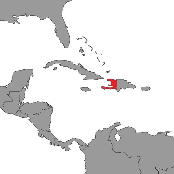 海地在世界地图上 矢量说明 — 图库矢量图片