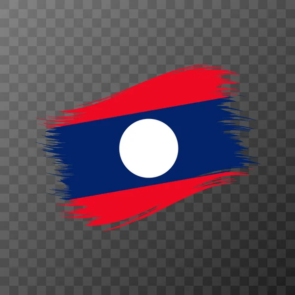 Національний Прапор Лаосу Штрих Пензля Векторна Ілюстрація Прозорому Тлі — стоковий вектор