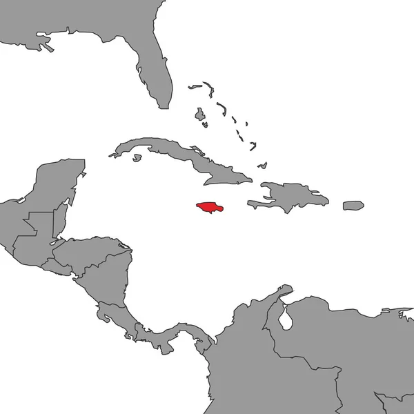 Jamaica Világtérképen Vektorillusztráció — Stock Vector