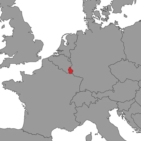 Luxemburg Auf Der Weltkarte Vektorillustration — Stockvektor