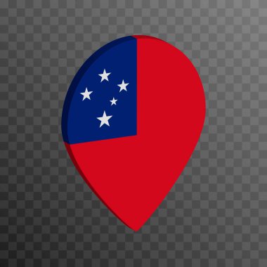 Map pointer with Samoa flag. Vector illustration.