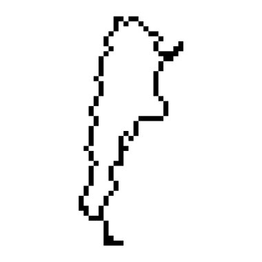 Pixel map of Argentina. Vector illustration.