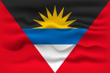 Waving flag of the country Antigua and Barbuda. Vector illustration.