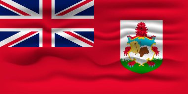 Waving flag of the country Bermuda. Vector illustration.