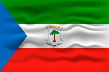 Waving flag of the country Equatorial Guinea. Vector illustration.