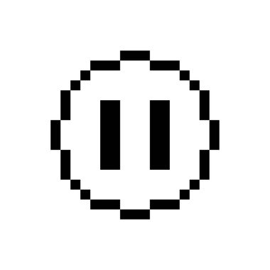 Black pause sign. Pixel art design.