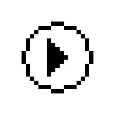 Black play Icon, pixel art design.