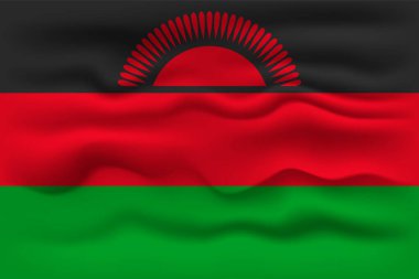 Waving flag of the country Malawi. Vector illustration.