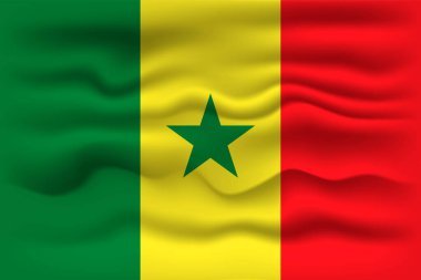 Waving flag of the country Senegal. Vector illustration.