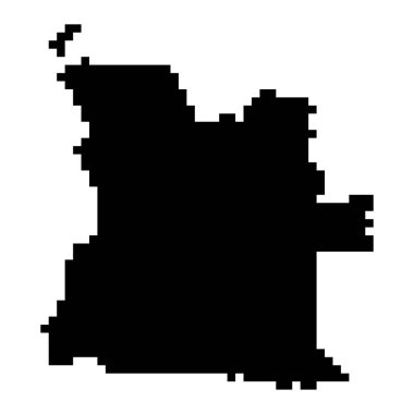 Pixel map of Angola. Vector illustration.