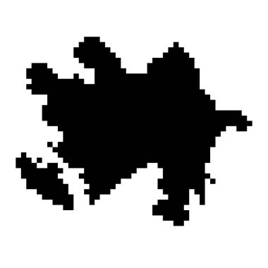Pixel map of Azerbaijan. Vector illustration.