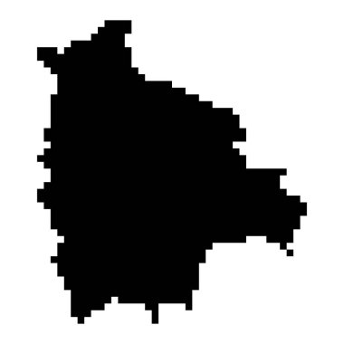 Pixel map of Bolivia. Vector illustration.